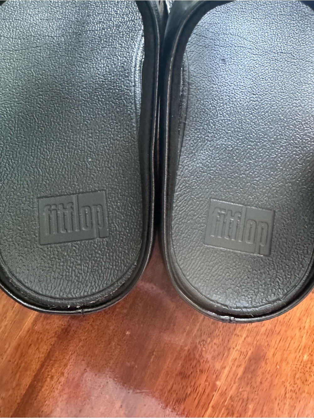 Fitflop Black Textured Slide Sandals with Thong Strap - Picture 6 of 12